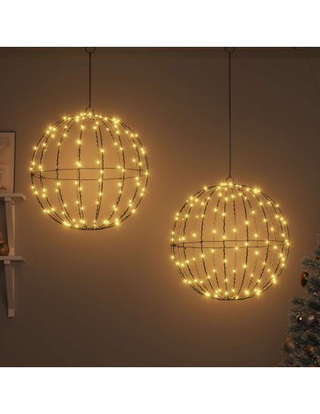 Palla 2 pz Bianco caldo 50 x 50 x 52 cm Metallo 320 LED