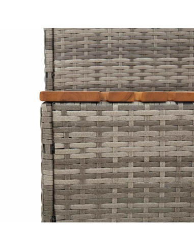 Bordo per Vasca Idromassaggio Grigio Polyrattan&Massello Acacia