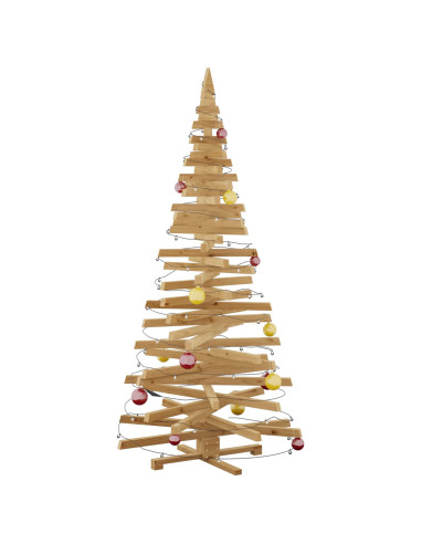 Alberi di Natale Marrone 210 cm Legno di pino massello