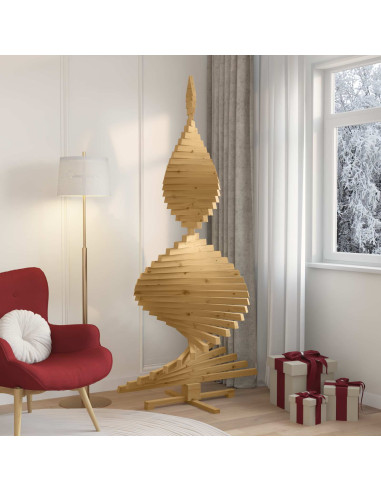 Alberi di Natale Marrone 210 cm Legno di pino massello