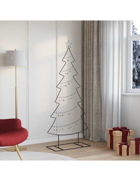 Albero di Natale in metallo con supporto Nero 180 cm Acciaio