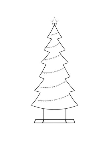Albero di Natale in metallo con supporto Nero 180 cm Acciaio