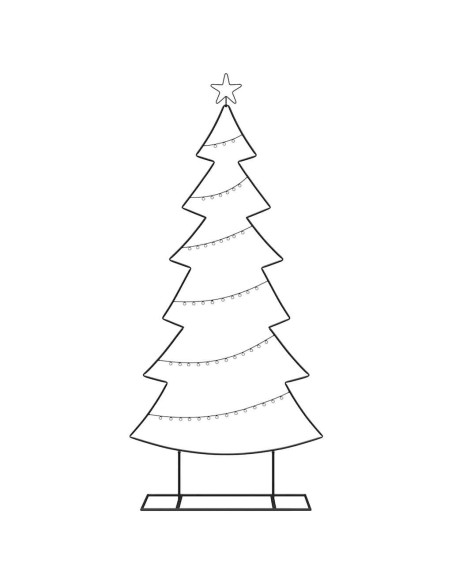 Albero di Natale in metallo con supporto Nero 180 cm Acciaio
