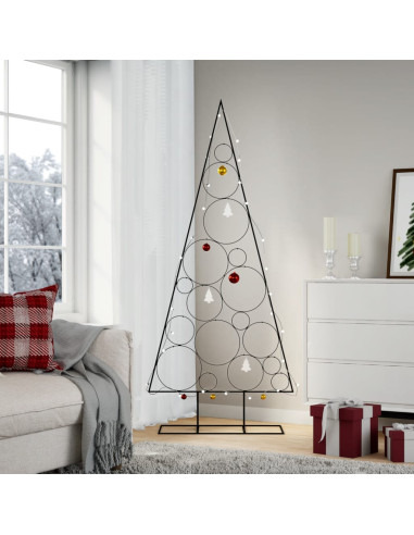 Albero di Natale Decorativo in Metallo Nero 180 cm