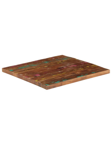 Piano Tavolo 80x80x2,5 cm Quadrato Legno Massello di Recupero