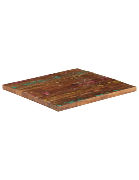 Piano Tavolo 80x80x2,5 cm Quadrato Legno Massello di Recupero