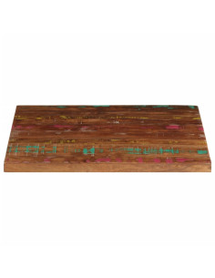 Piano Tavolo 80x80x2,5 cm Quadrato Legno Massello di Recupero 2