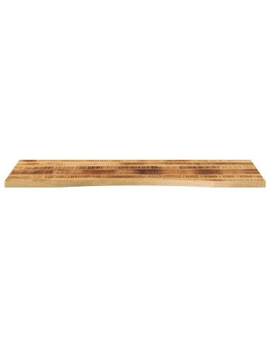 Piano Scrivania con Curva 140x50x2,5cm Massello Grezzo di Mango