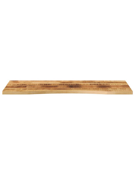 Piano Scrivania con Curva 140x50x2,5cm Massello Grezzo di Mango