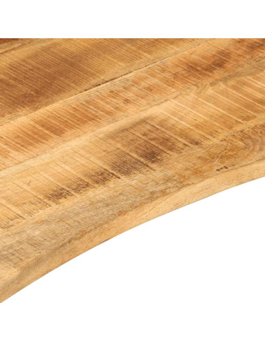 Piano Scrivania con Curva 140x50x2,5cm Massello Grezzo di Mango