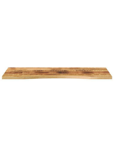 Piano Scrivania con Curva 140x60x2,5cm Massello Grezzo di Mango