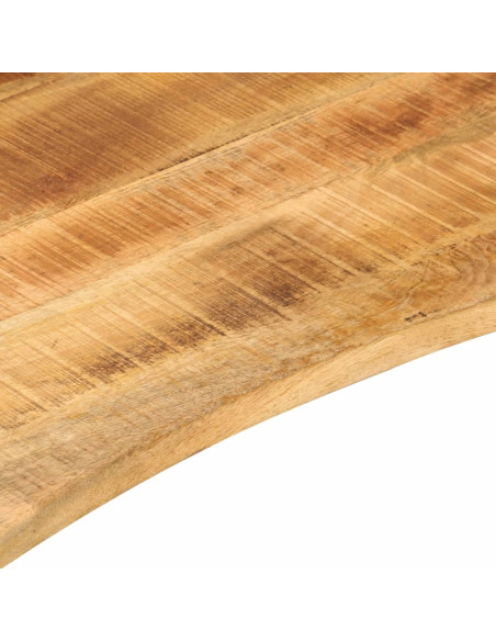 Piano Scrivania con Curva 140x60x2,5cm Massello Grezzo di Mango