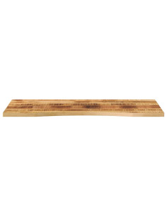 Piano Scrivania con Curva 120x50x2,5cm Massello Grezzo di Mango 2