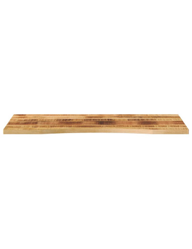 Piano Scrivania con Curva 120x50x2,5cm Massello Grezzo di Mango