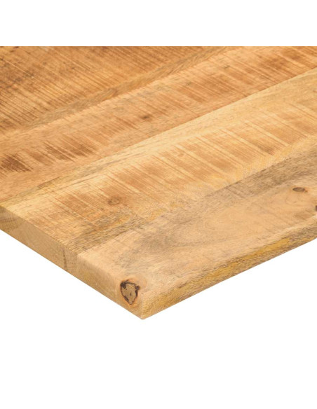 Piano Scrivania con Curva 120x50x2,5cm Massello Grezzo di Mango