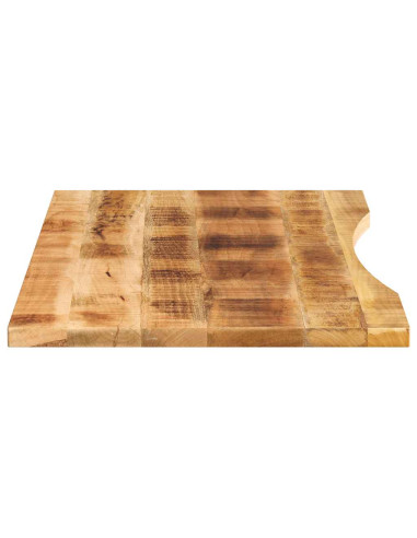 Piano Scrivania con Curva 110x60x2,5cm Massello Grezzo di Mango