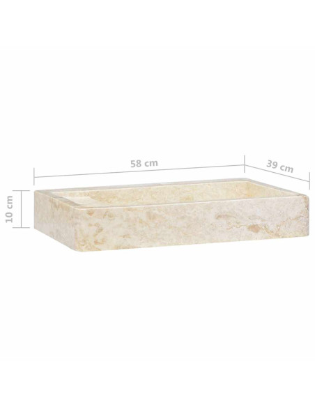 Lavandino Crema 58x39x10 cm in Marmo