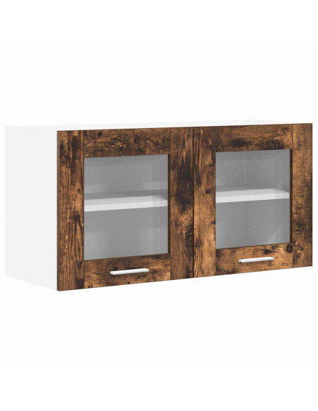 Armadio pensile Rovere Affumicato e Bianco 80 x 31 x 40 cm