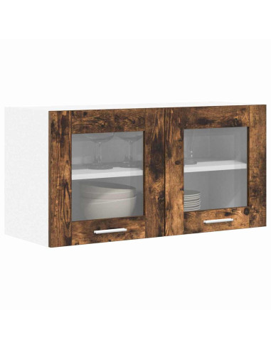 Armadio pensile Rovere Affumicato e Bianco 80 x 31 x 40 cm