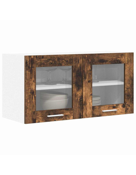 Armadio pensile Rovere Affumicato e Bianco 80 x 31 x 40 cm