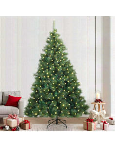 Albero di Natale artificiale con 300 LED Verde 240 cm PE e PVC