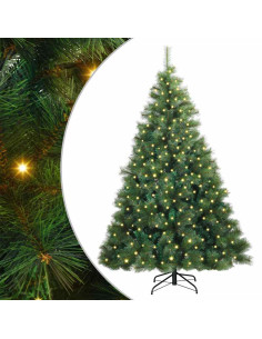 Albero di Natale artificiale con 300 LED Verde 240 cm PE e PVC 2