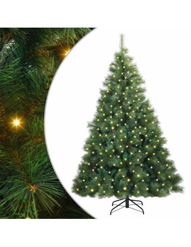 Albero di Natale artificiale con 300 LED Verde 240 cm PE e PVC