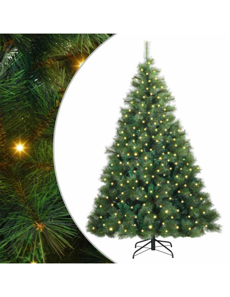 Albero di Natale artificiale con 300 LED Verde 240 cm PE e PVC