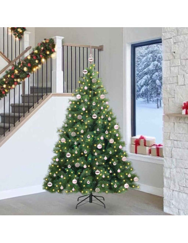 Albero di Natale artificiale con 300 LED Verde 240 cm PE e PVC