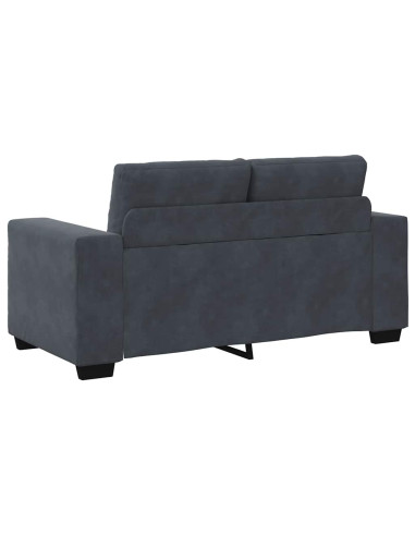 Set divano a 2 pz con Cuscini in Velluto Grigio Scuro