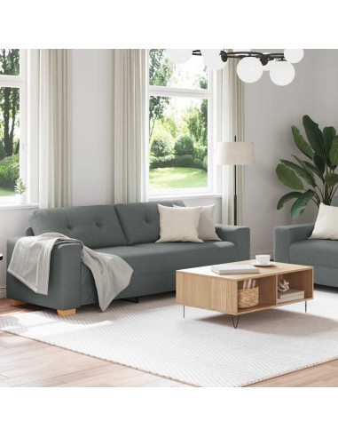 Set divano a 2 pz con Cuscini Tessuto Grigio Scuro