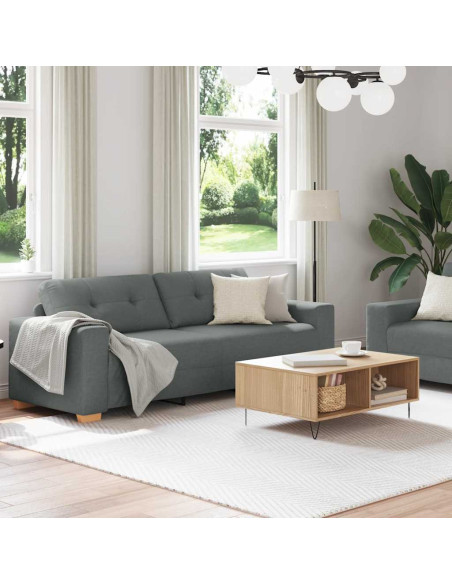 Set divano a 2 pz con Cuscini Tessuto Grigio Scuro
