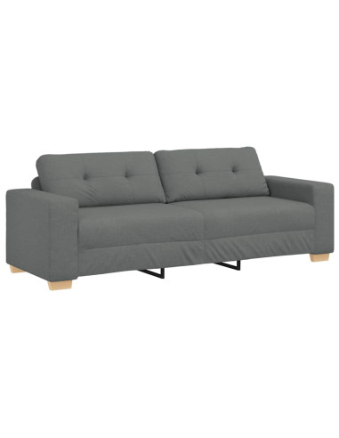 Set divano a 2 pz con Cuscini Tessuto Grigio Scuro