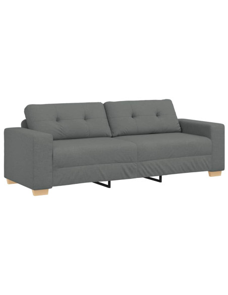 Set divano a 2 pz con Cuscini Tessuto Grigio Scuro
