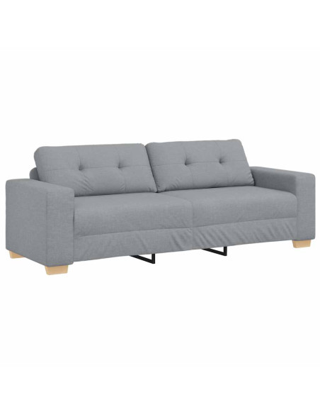 Set divano a 2 pz con Cuscini in Tessuto Grigio Chiaro