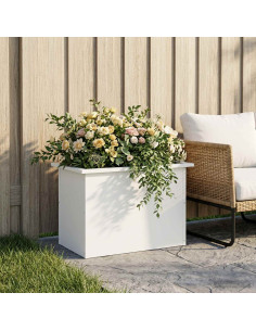 Fioriera da giardino con LED Bianco 40 x 60 x 40 cm Acciaio