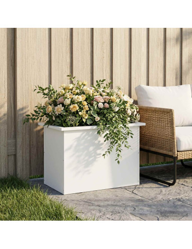 Fioriera da giardino con LED Bianco 40 x 60 x 40 cm Acciaio