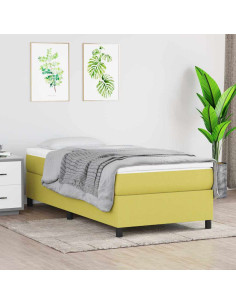 Struttura Letto a Rete a Molle Verde 90x200 cm in Tessuto