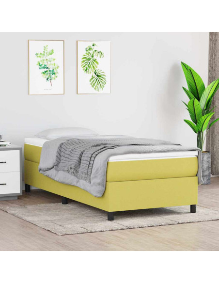Struttura Letto a Rete a Molle Verde 90x200 cm in Tessuto