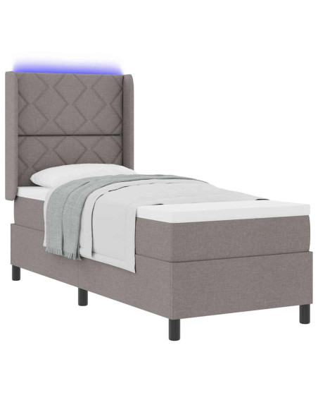 Letto a Sorgente LED con testiera Talpa 90 x 190 cm Tessuto
