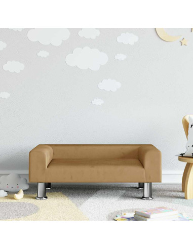 Divano per Bambini Marrone 70x45x26,5 cm in Velluto
