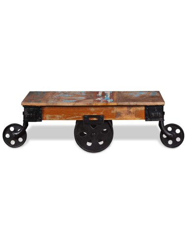 Tavolino da Salotto in Legno di Recupero 90x45x35 cm