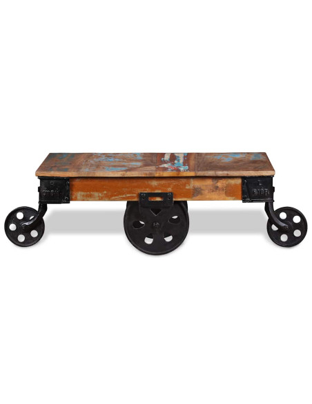 Tavolino da Salotto in Legno di Recupero 90x45x35 cm