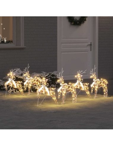 Renne LED 6 pz 180 LED Multicolore 44 x 18 x 65,5 cm PET
