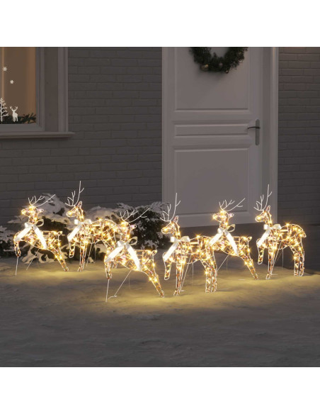 Renne LED 6 pz 180 LED Multicolore 44 x 18 x 65,5 cm PET