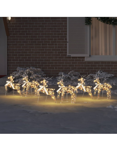 Renne LED 6 pz 180 LED Multicolore 44 x 18 x 65,5 cm PET