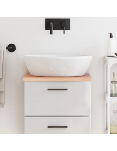 Piano Bagno Marrone Chiaro 40x40x2 cm Legno Massello Trattato