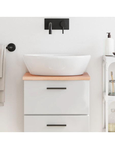 Piano Bagno Marrone Chiaro 40x40x2 cm Legno Massello Trattato