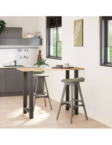 Gambe per tavolo da bar antracite 2 pz 60x(100-101) cm in acciaio