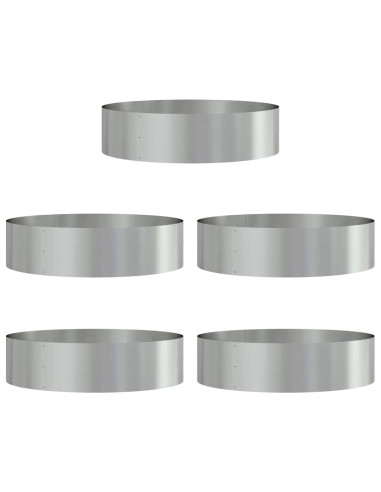 Anello per vaso 5 pz Argento 80 x 80 x 20 cm Acciaio zincato